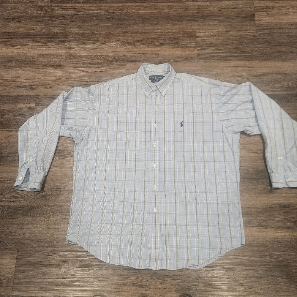 Ralph‎ Lauren Blake Plaid Button Down Shirt Long Sleeve Cotton L